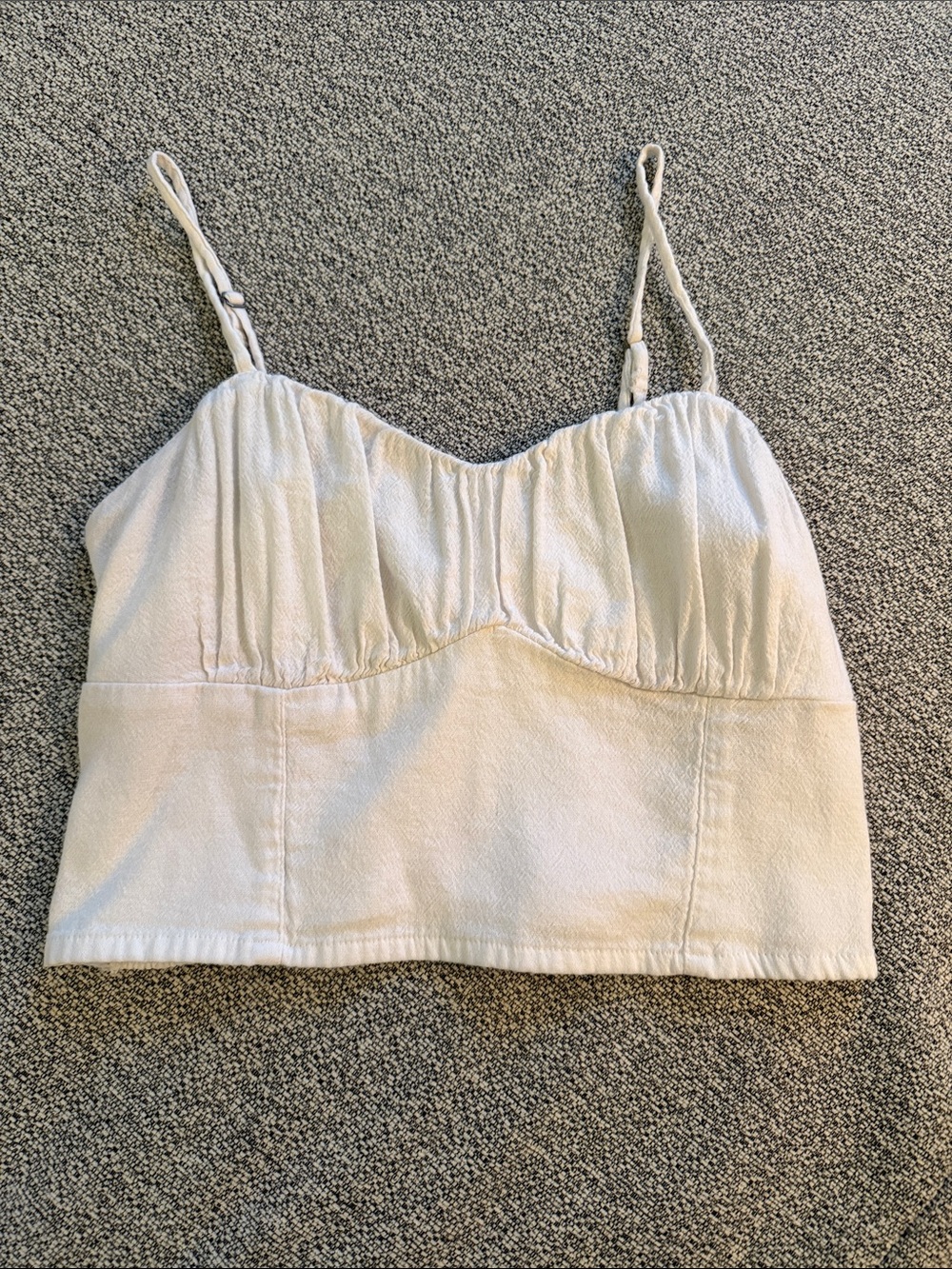 Hollister Cream Spaghetti-Strap Cropped Cami